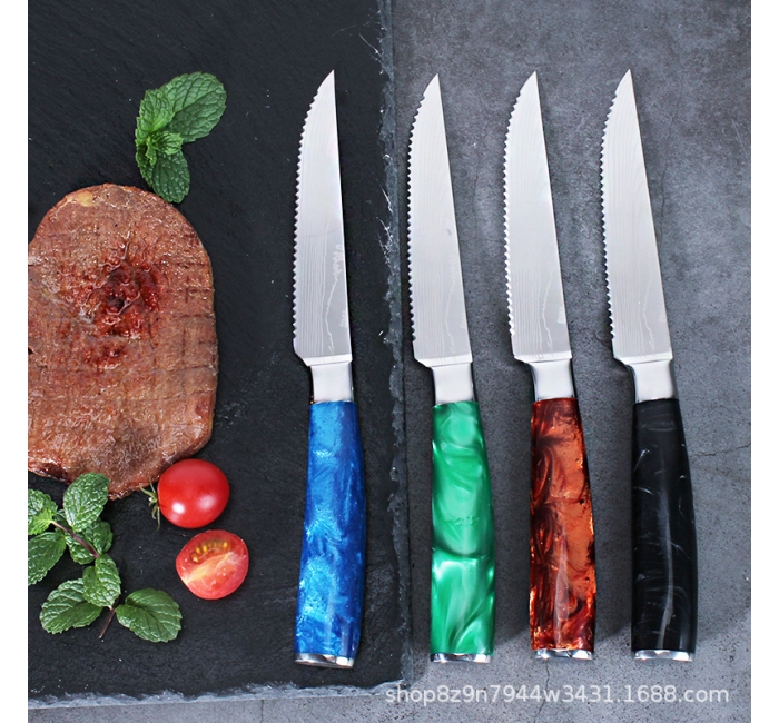 大马士革牛排刀套装